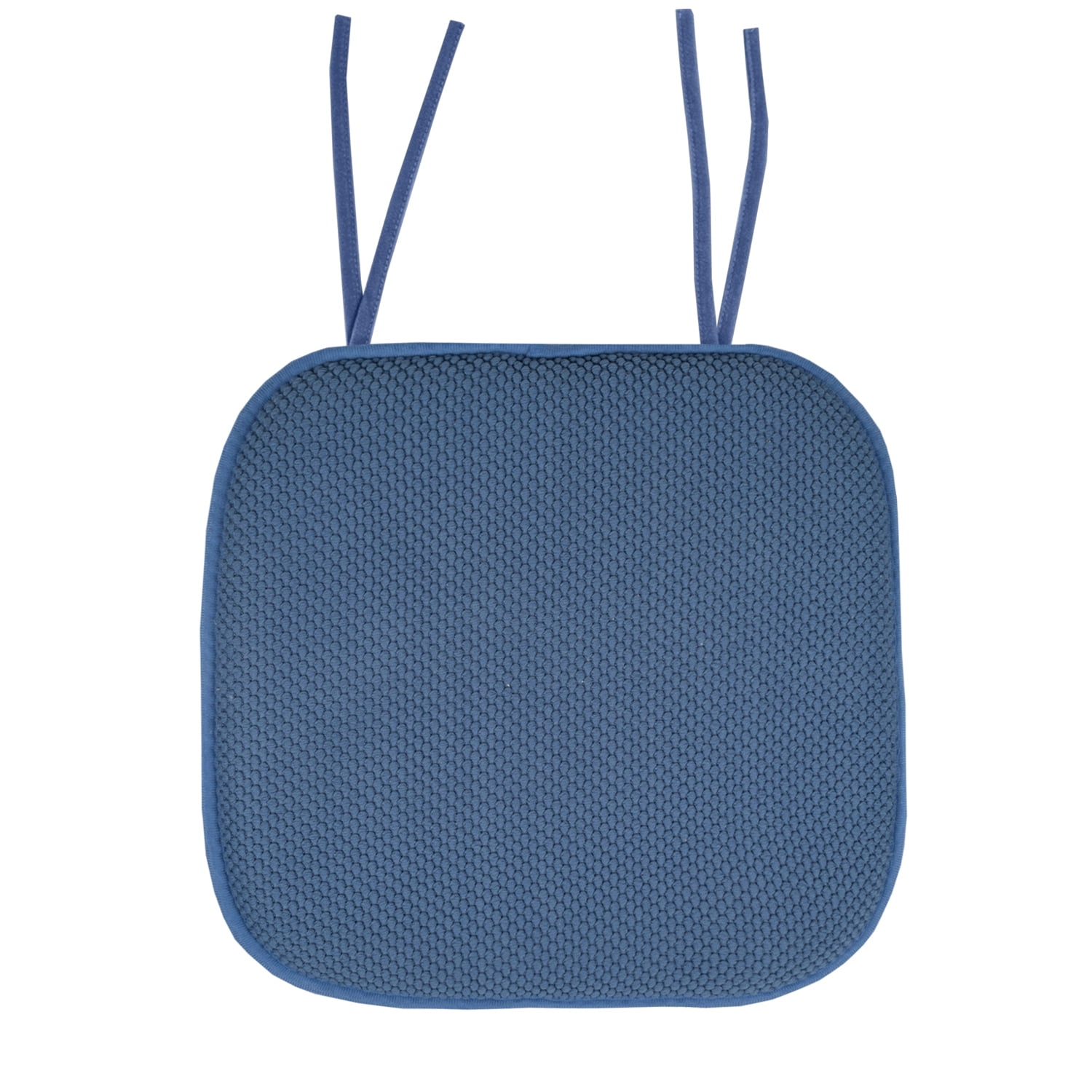 Memory Foam Honeycomb Non-Slip Chair Cushion Pad with Ties 4 Pack - Blue