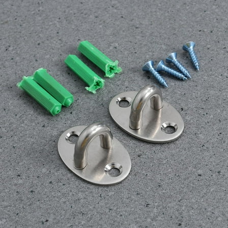 Toyvian 2Pcs Stainless Steel Ceiling Mount U Shaped Hooks with Brushed Texture for Hanging