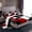 Red, variant on Manfei Modern Abstract Bed Sheets 4 Pieces, Minimalism Plaid King Sheets, Black Gray White Red Sheet Set, Microfiber Bedroom Decor