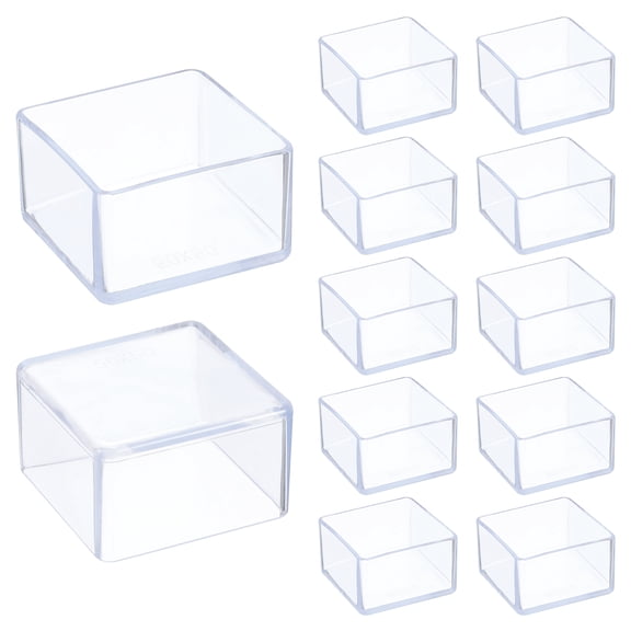 Uxcell 12 Pcs Silicone Chair Leg Floor Protectors 2 x 2 Inch Non-Slip Chair Leg Caps Covers for Hardwood Floors Reduce Noise and Scratches, Clear