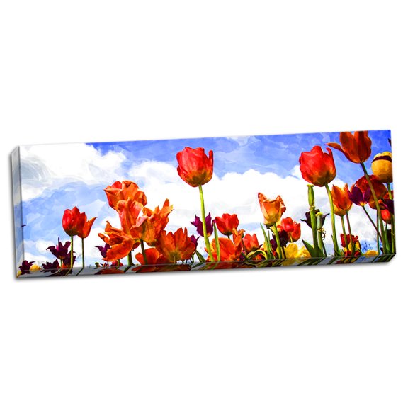 Gango Home Decor Contemporary Tulips in the Sun I by Alan Hausenflock (Ready to Hang); One 36x12in Hand-Stretched Canvas