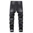 thumbnail image 2 of SWSMCLT Men's Stretch Fall Summer Denim Winter Slim Fit Pants Mid Rise Jeans Slimming Ankle Casual Pants Black 40, 2 of 4