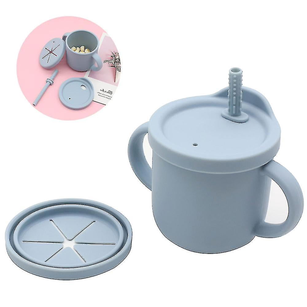Silicone Sippy Cups For Toddlers, Snack Cups With Straw For Baby