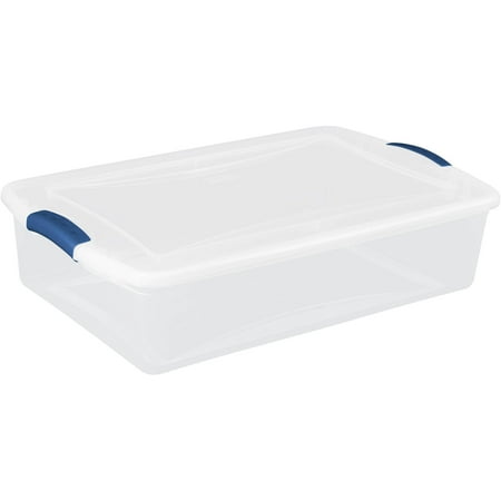 Sterilite 34 Quart Latch Box- Blue Eclipse, Set of 6