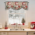 thumbnail image 2 of Merry Christmas Tie Up Valances Curtain, Xmas Santa Poinsettia Holly Bowknot Wood Grain Adjustable Rod Pocket Short Window Treatment Tie Up Curtains Valances for Kitchen Living Room Bathroom 42x18 In, 2 of 9