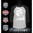 thumbnail image 2 of Shop4Ever Men's John F. Kennedy JFK 1960's President American Icon Raglan Baseball Shirt XXX-Large Heather Grey/Black, 2 of 4
