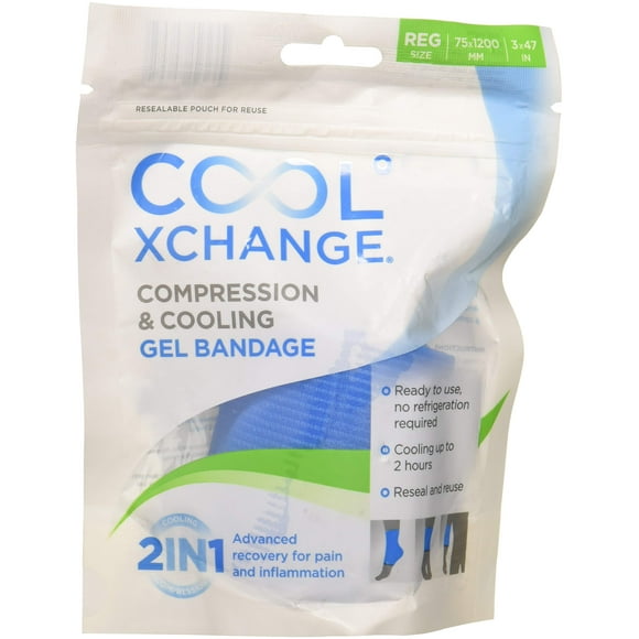 CoolxChange, Compression Cooling Gel Bandage, Regular, 3" X 47"