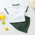 thumbnail image 2 of Summer Boys' New Letter Round Neck Short Sleeve Set Summer Men's Treasure Fashion Casual Shorts Two Piece Set, 2 of 4
