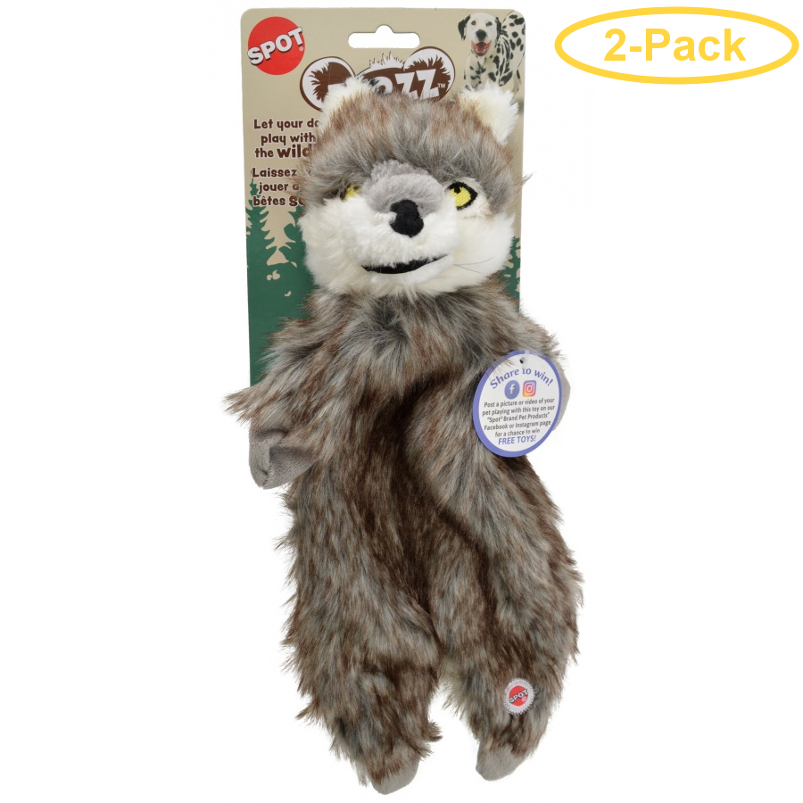 Spot Furzz Wolf Dog Toy Regular 13.5 1 Count Pack of 2