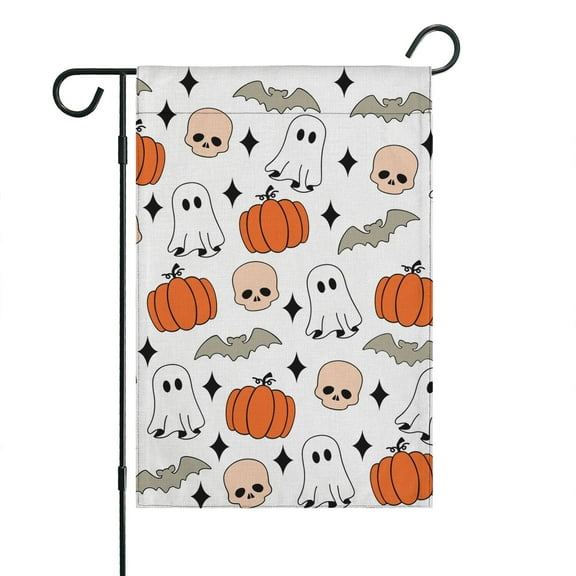 Halloween Garden Flag - Double Sided 12x18 Inch, Seasonal Outdoor Decor for Yard, Lawn,House - Family,Friends,Halloween.