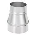 thumbnail image 1 of Adaptador reductor de ducto redondo de acero galvanizado de 3" a 4", tono plateado, 1 of 5