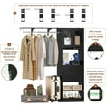 thumbnail image 5 of iSunirm 5FT Walk-in Closet System with Drawers & Doors, 60'' Wooden Wardrobe Closet with Hanging Rod, Heavy Duty Closet Organizer Garment Rack for Bedroom/Closet, 60"L x 80"H x 15"W, Black, 5 of 7