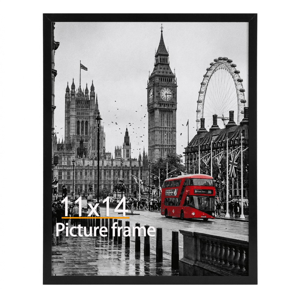 1 Pack 11x14 Picture Frame, Black Gallery Poster Frame for Tabletop and Wall Decoration