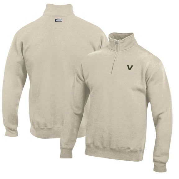 Men's Oatmeal Vanderbilt Commodores Big Cotton Quarter-Zip Pullover Sweatshirt