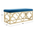 thumbnail image 5 of SAFAVIEH Fleur Rectangle Bench Navy / Gold, 5 of 9