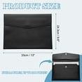 thumbnail image 2 of Uxcell PU Soft Leather A4 File Folder, Document Holder Waterproof Envelope Folder Case with Snap Closure Black, 2 of 7