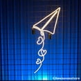 thumbnail image 2 of Glowneon Heart Paper Plane Neon Sign, Fly Airplane Wall Decor, Plane Wall Art, Neon Lights For Wall, 2 of 4