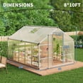 thumbnail image 2 of 8×10 FT Greenhouse, Large Walk in Greenhouses for Outdoors and Garden Planting, Polycarbonate Greenhouse with Enhanced Aluminum Frame, Green Houses with Upgraded Floor Spikes and Roof Vent, Silve, 2 of 6