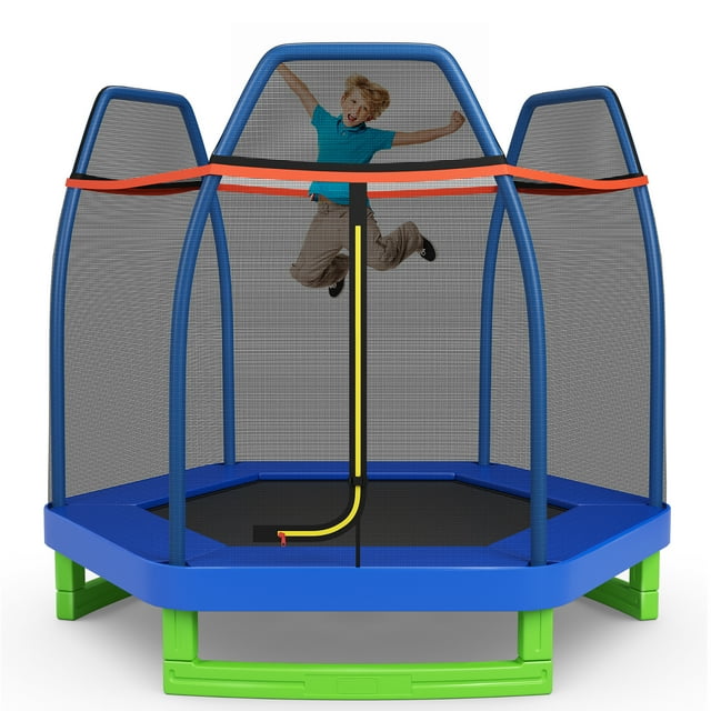 Costway Trampoline pour Enfants de 7 Pi Extérieur Intérieur Récréatif Saut