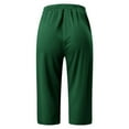 thumbnail image 4 of Capri Pants for Women Split Side High Waist Casual Athletic Knee Length Pants (Green XXL), 4 of 4
