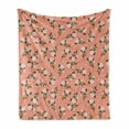 thumbnail image 1 of Floral Soft Flannel Fleece Throw Blanket, Vintage Look Rose Flowers with Thorns Bouquet Graphic Blossom Pattern, Cozy Plush for Indoor and Outdoor Use, 70" x 90", Rose Olive Green Peach, by Ambesonne, 1 of 6