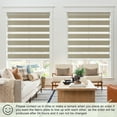 thumbnail image 6 of MiLin Cordless Blackout Zebra Blinds, Light Control Shading Privacy Dual Layer Roller Window Shades and Blinds, Day and Night Blinds Fast Delivery Custom (Blackout Khaki, 61" W X 60" H), 6 of 6