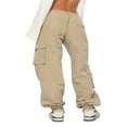 thumbnail image 4 of Women‘s Wide Leg Cargo Pants with Drawstring Casual Jogger Sweatpants, 4 of 6