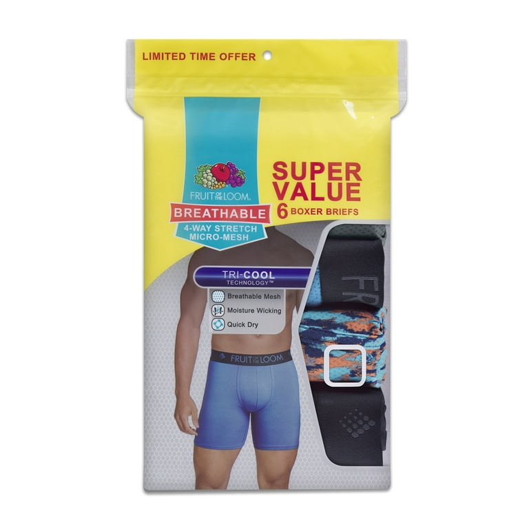 Men's Breathable Micro Mesh Boxer Briefs, 3+2 Bonus Pack