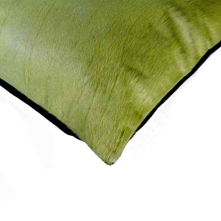 12 X 20 Green Cowhide Throw Pillow 12 X 20 Green Cowhide Throw Pillow