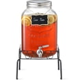 thumbnail image 1 of Dispensador de bebidas NETANY de vidrio de 2 galones con soporte y tapa, 1 of 7