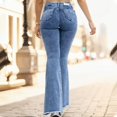 thumbnail image 2 of Vedolay Trousers Women Bell Bottom Jeans High Waisted Ripped Flare Wide Leg Denim Pants,Blue S, 2 of 5