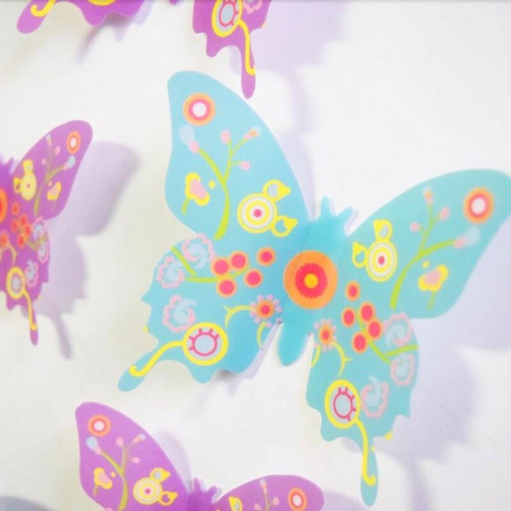 Details about  / Wall Stickers Refrigerator High Quality Butterfly Creative Flower Sticker Patter