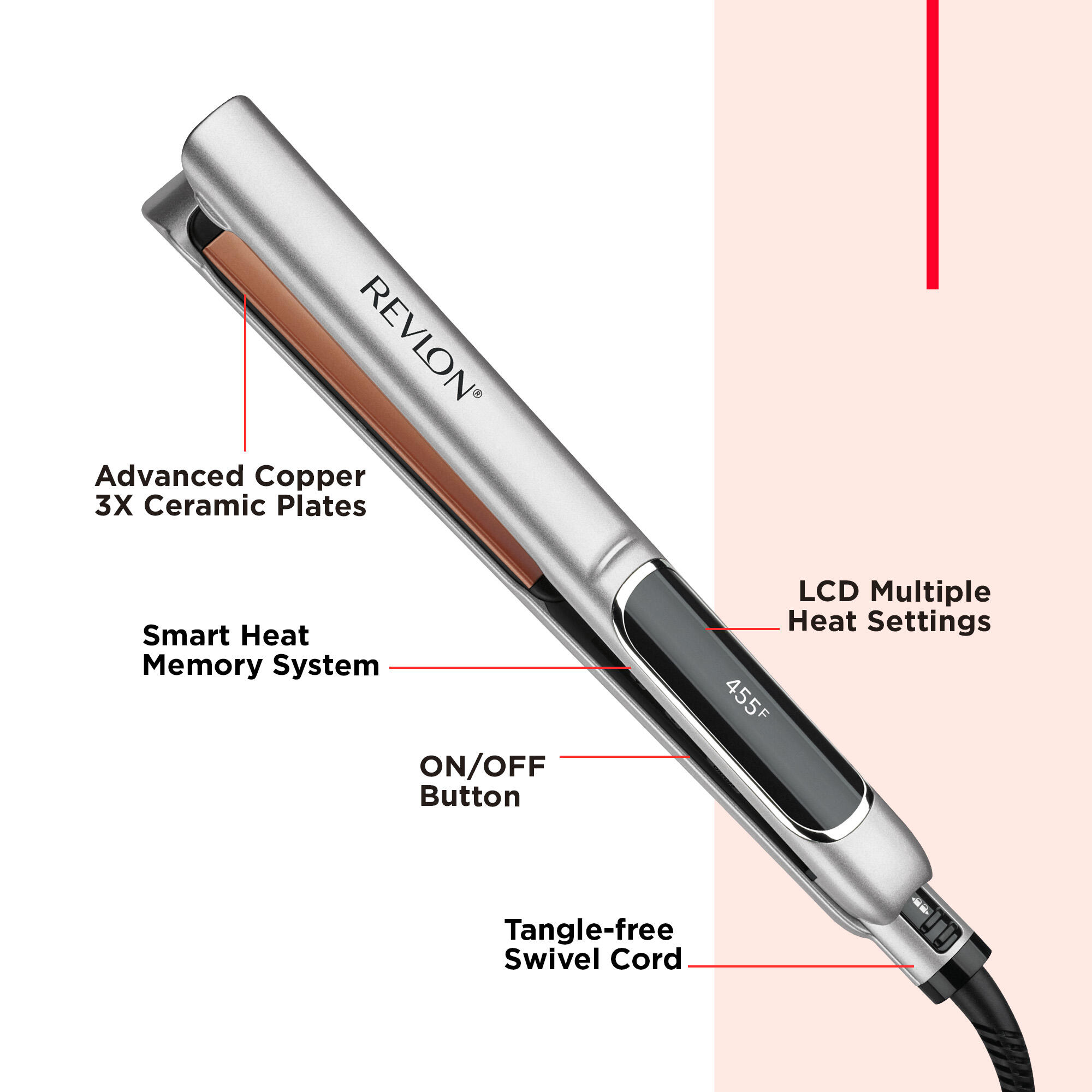Revlon Extra Long Copper & Ceramic Flat Iron photo 6