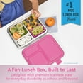 thumbnail image 2 of Bentgo Kids Stainless Steel Leak-Resistant Lunch Box - 3-Compartments with Bonus Silicone Container, Durable, Eco-Friendly, Dishwasher Safe, BPA-Free, Ideal for School, Ages 3+ (Fuchsia), 2 of 8
