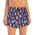 thumbnail image 2 of Hirioo Funny colorful skull ghost for Women's Double Layer Athletic Shorts High-Performance Gym Shorts with Inner Pocket, Elastic Waistband-Large, 2 of 7
