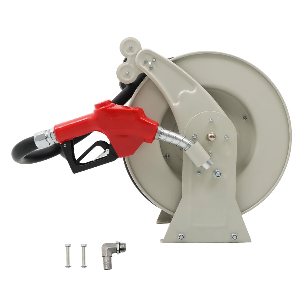 LABLT 1"x50' Retractable Diesel Hose Reel Fuel Hose Reel With Fueling Nozzle