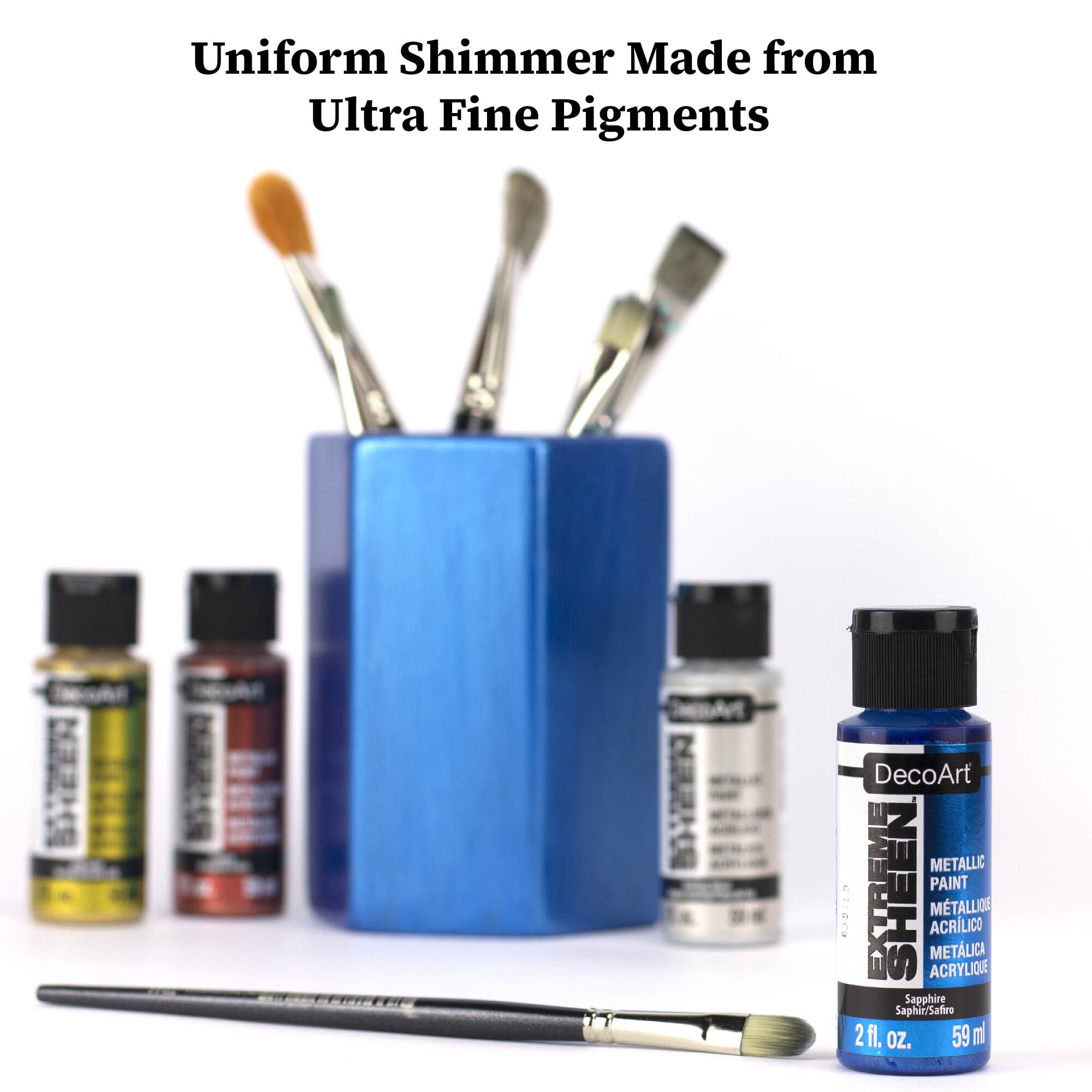 DecoArt Extreme Sheen Metallic Acrylic Paint Set – Set of 24 Bottles (2 fl oz) – Art and Craft Metallic Paints