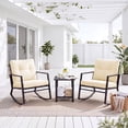 thumbnail image 6 of Tappio Outdoor Furniture 3 Piece Patio Bistro Furniture Set, Rattan Conversation Chairs Set with Side Table and Cushions, Patio Furniture Sets for Balcony Garden Porch, Beige, 6 of 6