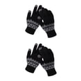 thumbnail image 2 of Minnieouse Guantes de punto para mantener el calor, fundas para envolver las manos, accesorios de ropa para exteriores, invierno, para mujer, Negro 2piezas, 2 of 6