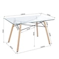 thumbnail image 4 of Mesa de Comedor FurnitureR Rectangular de Cristal para 4-6 Personas, 4 of 7