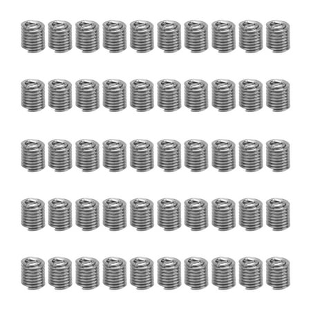 

Wire Thread Insert Standard American Threads Stainless Steel Thread Socket 50Pcs Wire Thread Insert Kit High Strength And Wear Resistance For Home For Factory 1D 1.5D 2D 2.5D 3D