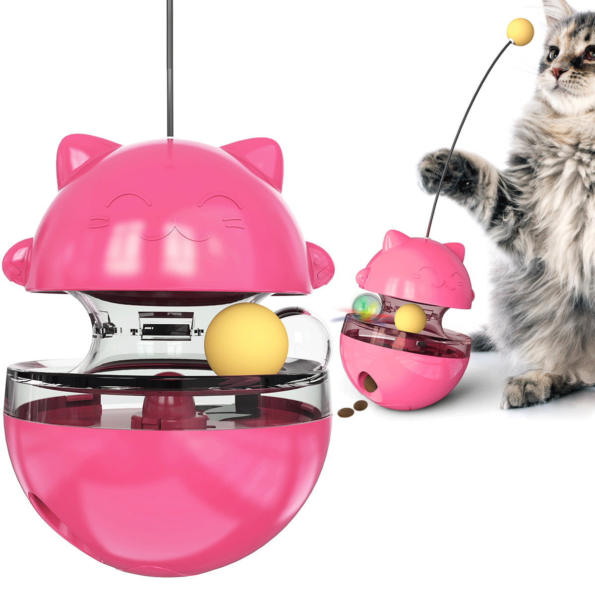 keusn toy food decent dispenser cat teaser tumbler pet ball interactive cat  toys play with supplies toys indoor cats 