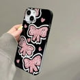 thumbnail image 3 of Pink Bow Butterfly Black Soft  for iPhone Case (Black,iPhone 15 Pro Max), 3 of 6