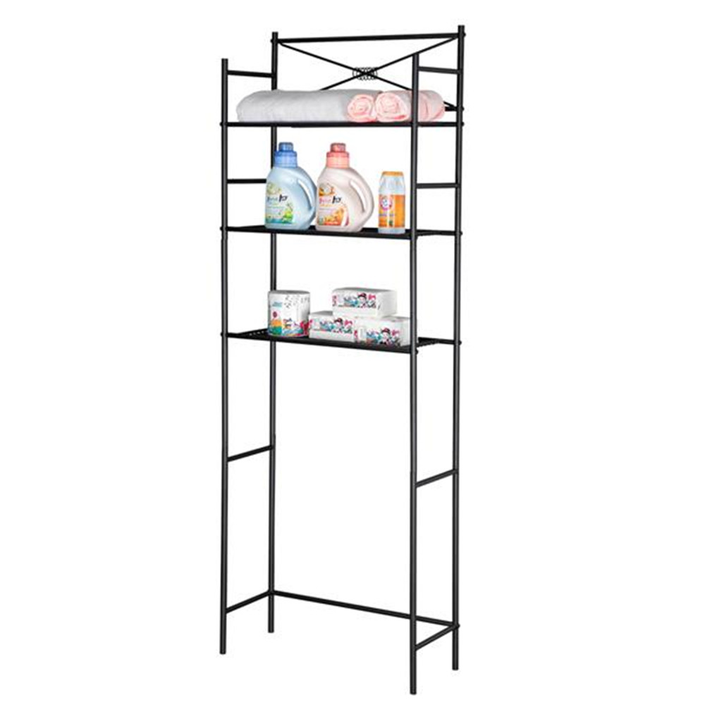 Techvida Bathroom Organizer Shelf 3-Tier Bathroom Metal Shelf over The Toilet  Storage Shelf Black 