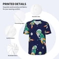 thumbnail image 4 of Daiia Astronaut Dinosaur and Space Mens Baseball Jersey Button Down Shirts Short Sleeve Sports Uniforms-4X-Large, 4 of 9