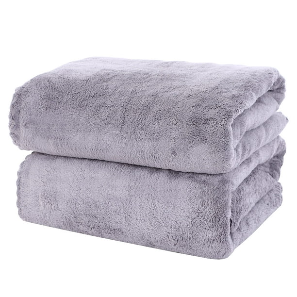 Juego de toallas de baño MOONQUEEN de microfibra de secado rápido, paquete de 2, color gris