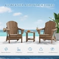 thumbnail image 4 of SERWALL Outdoor Folding Adirondack Chair Set of 2 with Cup Holder, Patio Seat, HIPS All Weather Fire Pit Chairs, Patio Chair for Garden, Poolside, Deck, Brown, 4 of 10