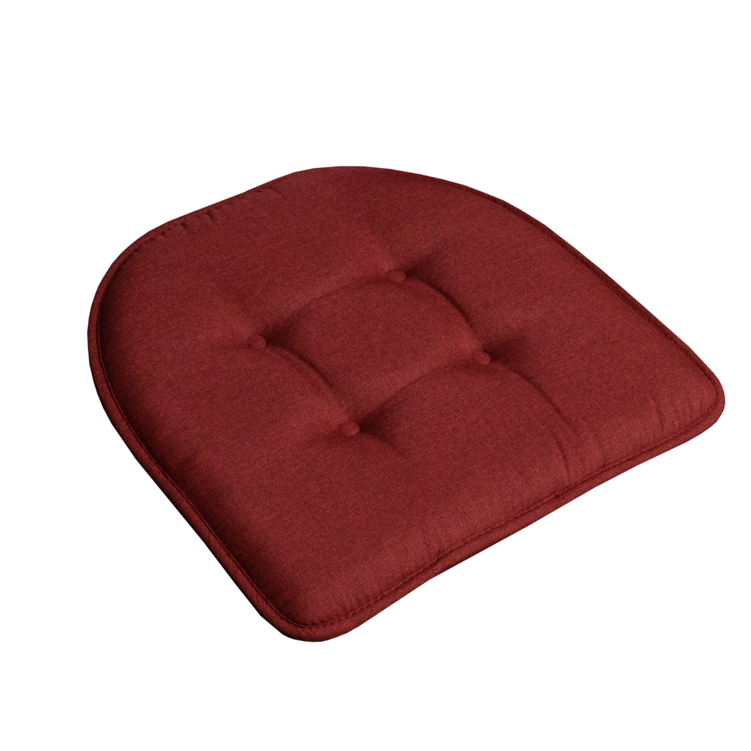 U-Shaped Memory Foam No Slip Back 16 x 16 Chair Pad Cushion 2 Pack - Wine