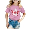 thumbnail image 1 of PMVFHDE Canada Day T-Shirt à Motif Imprimé de Feuille d'Érable Haut Musical Filles T-Shirt à Manches Courtes T-Shirt d'Été à Col Rond Coupe Décontractée Chandails de Base, 1 of 4