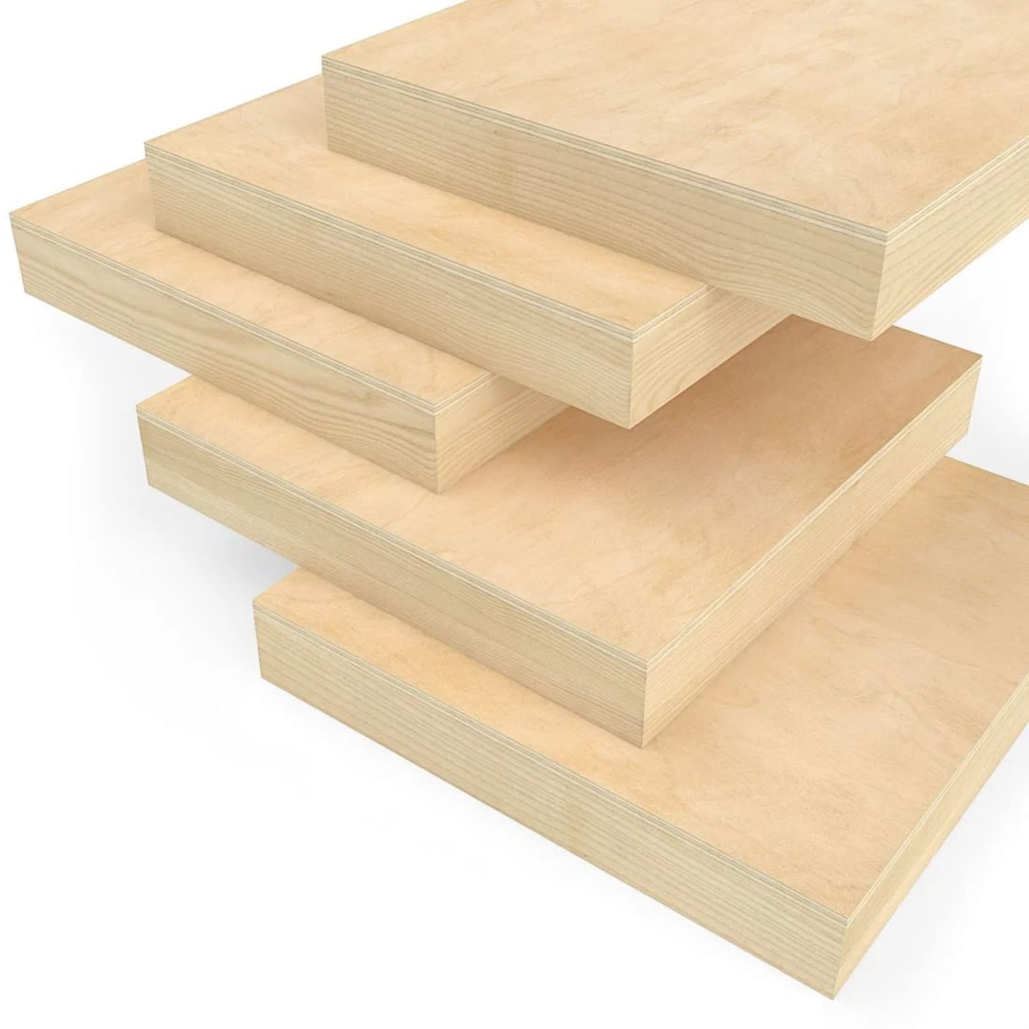 Arteza 10" x 10" Birch Wood Art Board, 1.5" Depth, Set of 5, Natural